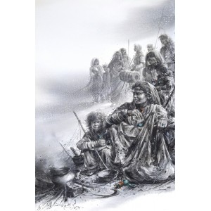 Ali Abbas, From Series of Gard Baad-Jogi Tribe, 15 x 22 inch, Watercolor on Paper, Figurative Painting-AC-AAB-307